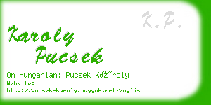 karoly pucsek business card